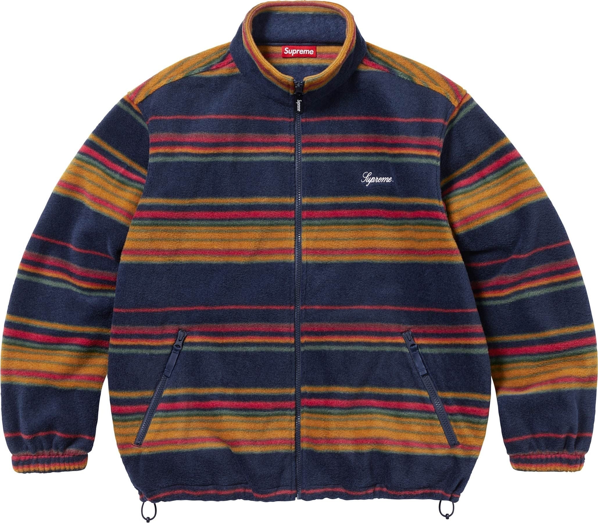 Stripe Zip Up Fleece Jacket view 3